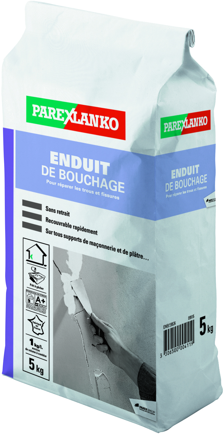 Enduit de rebouchage mural intérieur 5kg - PAREXLANKO